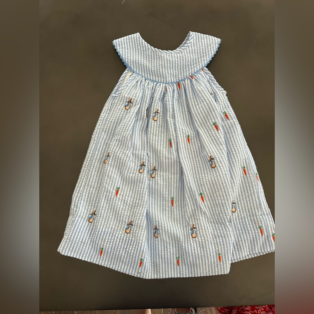Striped Blue and White Kids Dress